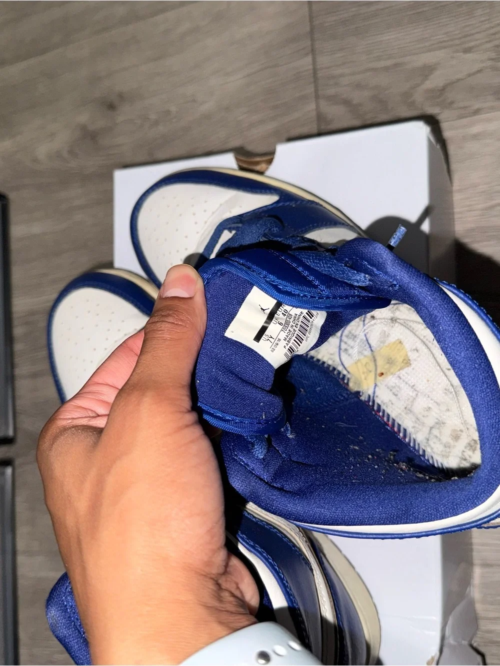 Jordan Men’s High-Top Sneakers in Blue and White